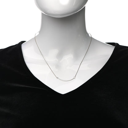 Tiffany Sterling Silver Small T Smile Pendant Necklace 2 of 4