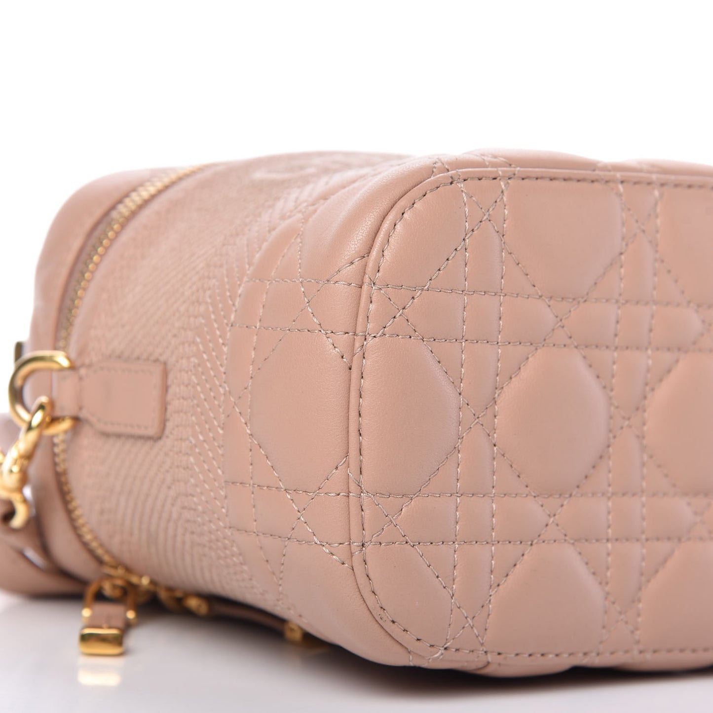 Lambskin Cannage Small Diortravel Vanity Case Rose Des Vents