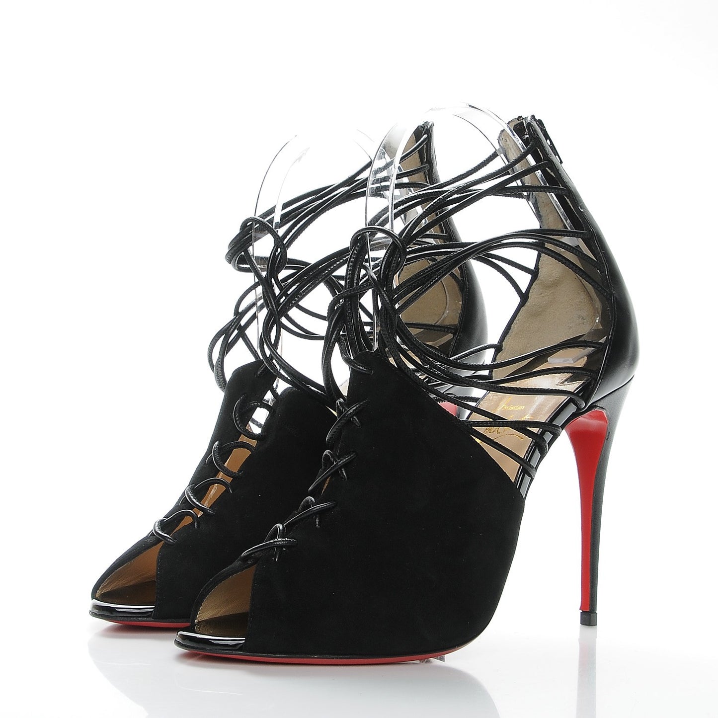 Suede Kid Confusina 100 Peep Toe Pumps 38 Black