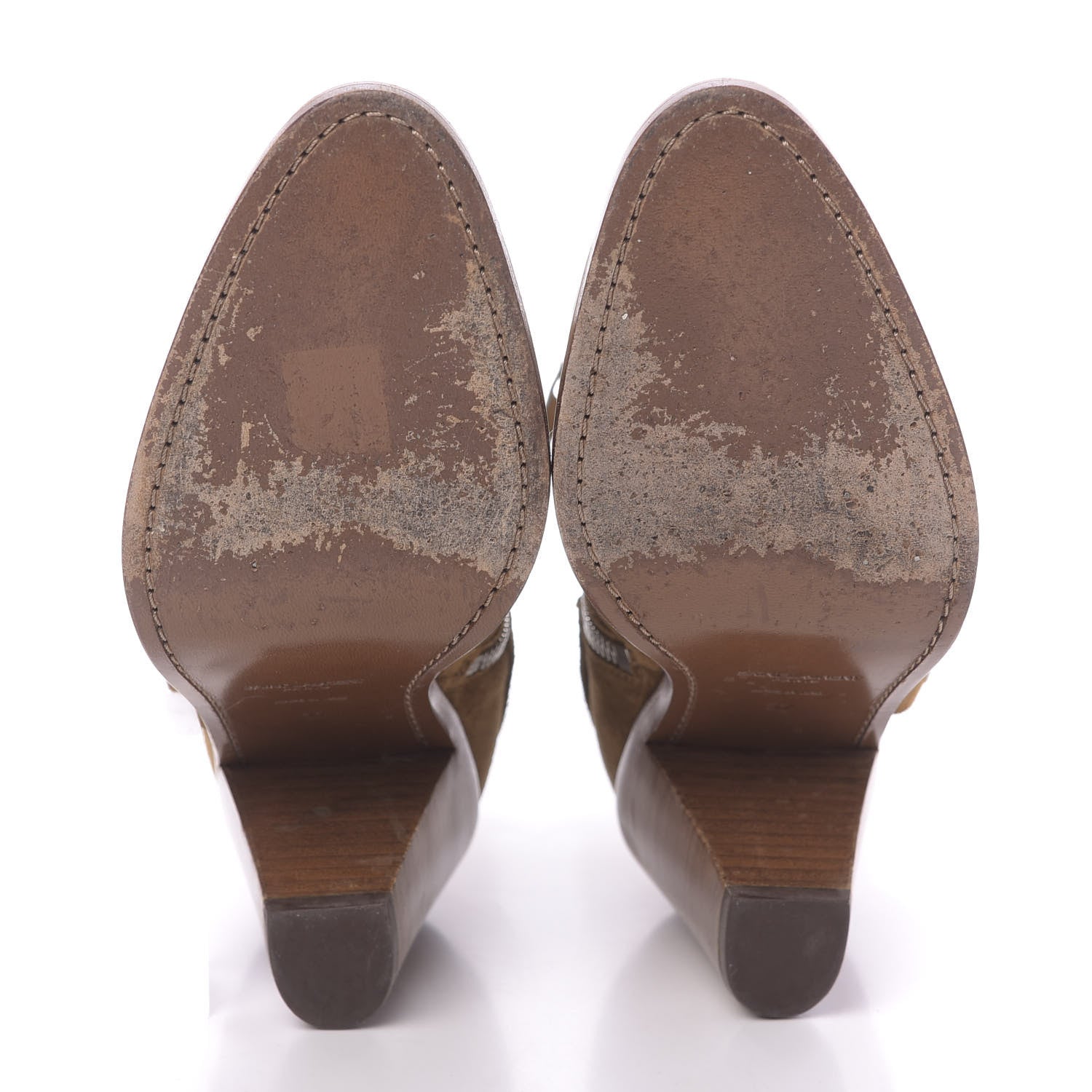 Saint Laurent Suede Curtis Harness Ankle Booties 37 Tan 6 of 11