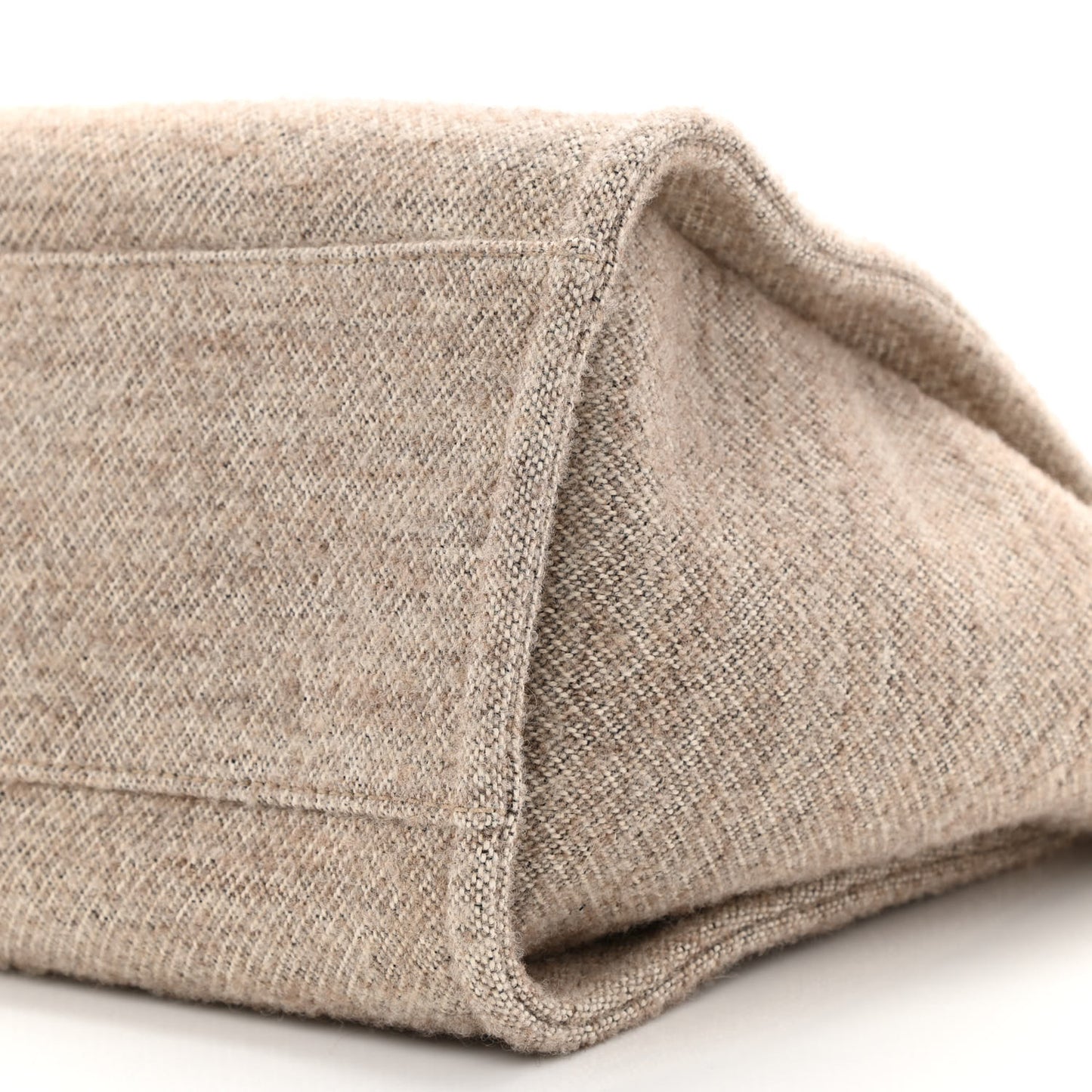 Mixed Fibers Calfskin Medium Deauville Tote Light Grey