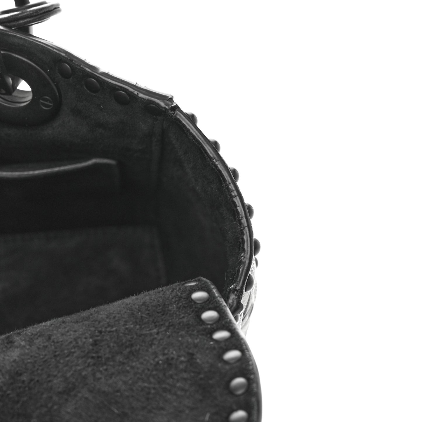 Calfskin Cannage Embossed Studded Medium Supple Lady Dior Black