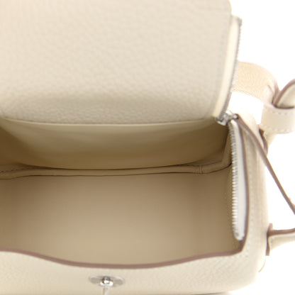 Hermes Taurillon Clemence Mini Lindy 20 Craie 4 of 8