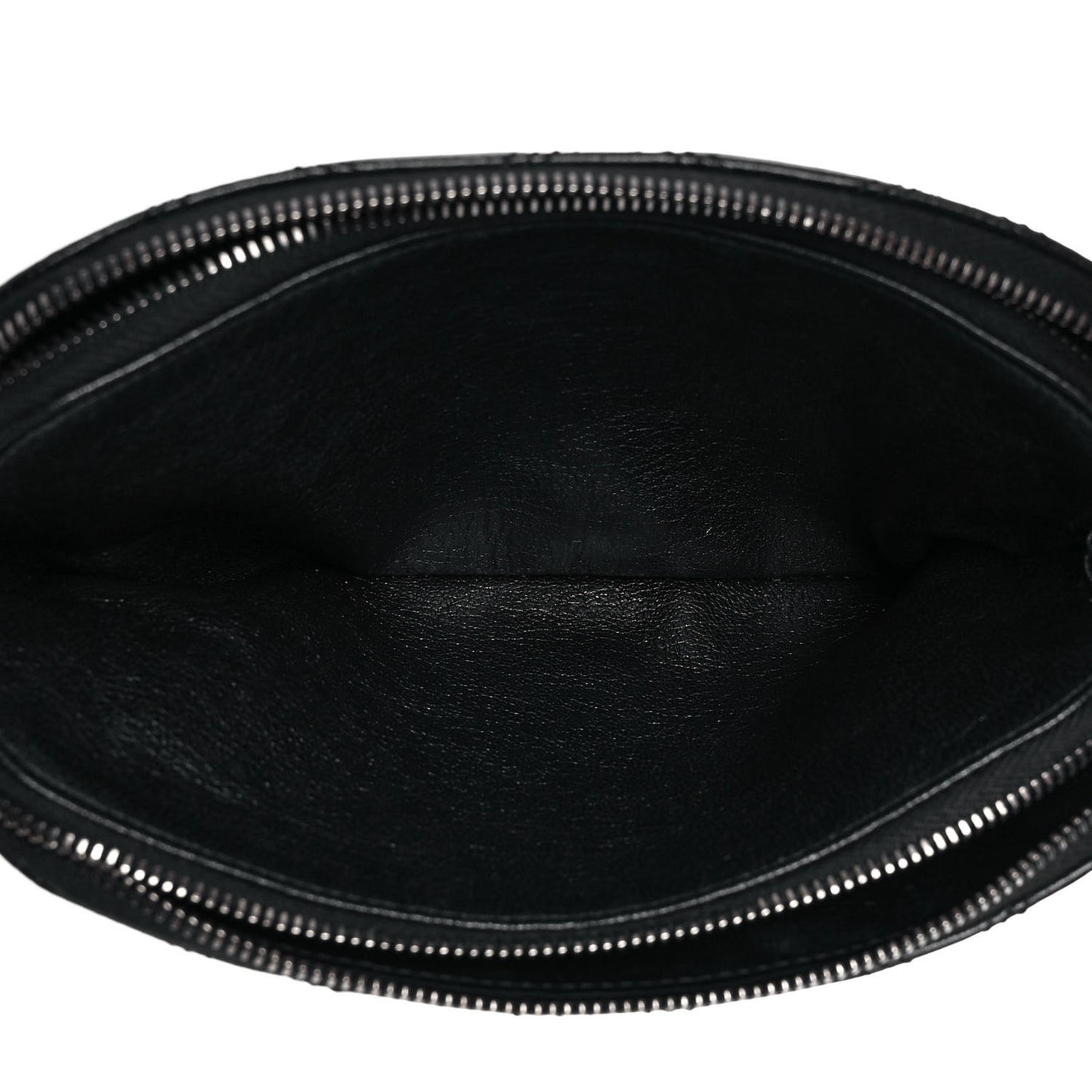 Grained Lambskin Quilted Mini Becky Double Zip Bag Black
