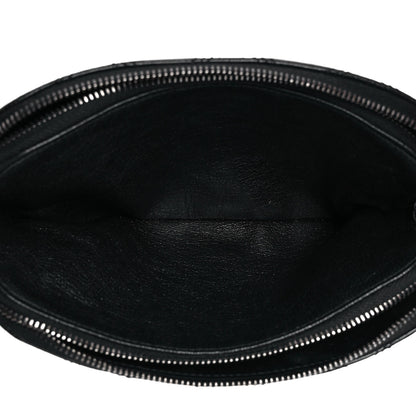 Saint Laurent Grained Lambskin Quilted Mini Becky Double Zip Bag Black 6 of 11