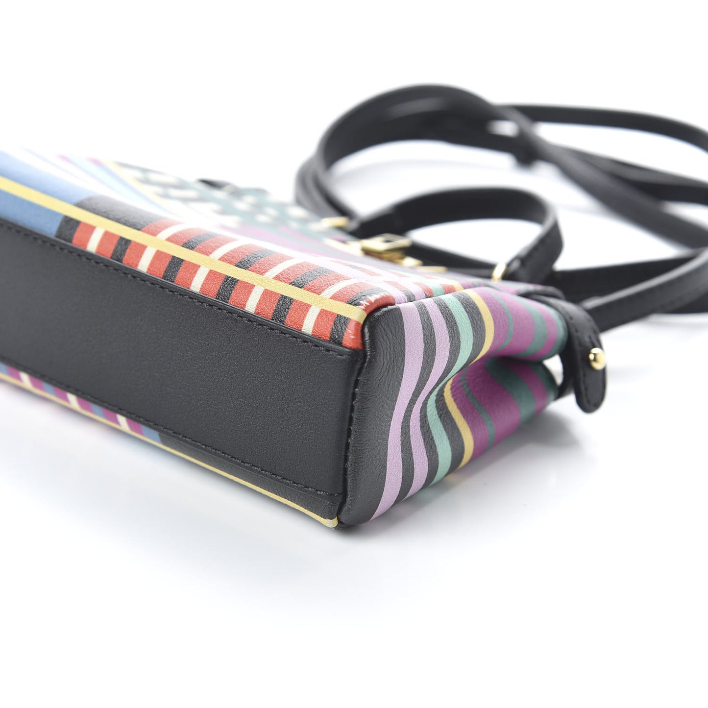 Vitello Seta Digital Print Micro Peekaboo Iconic Satchel Multicolor Black