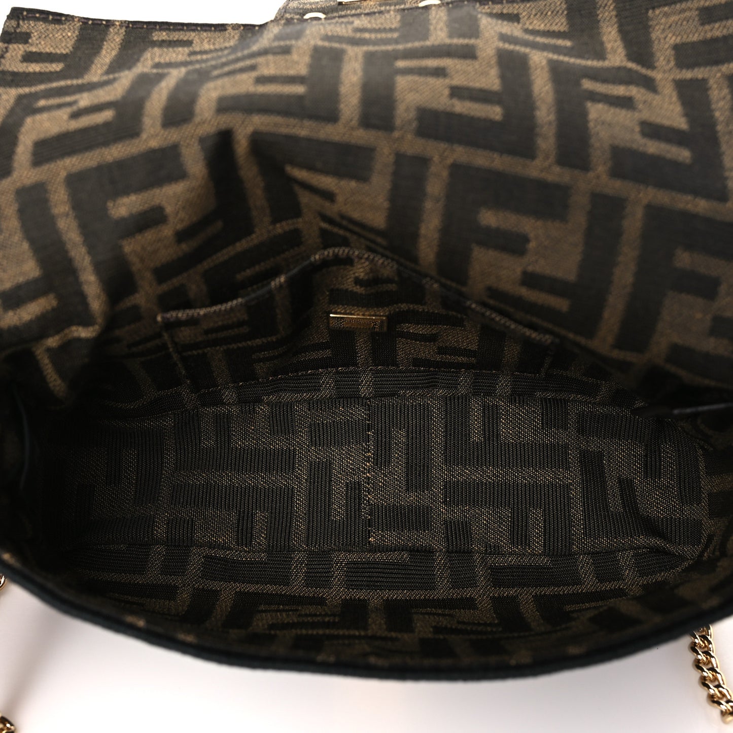 Fabric Jacquard FF 1974 Mini Baguette Tobacco Moro Black