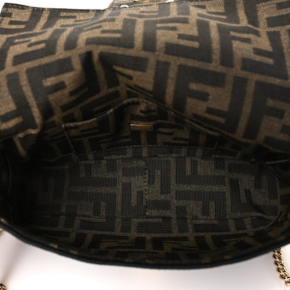 Fendi Fabric Jacquard FF 1974 Mini Baguette Tobacco Moro Black 5 of 9
