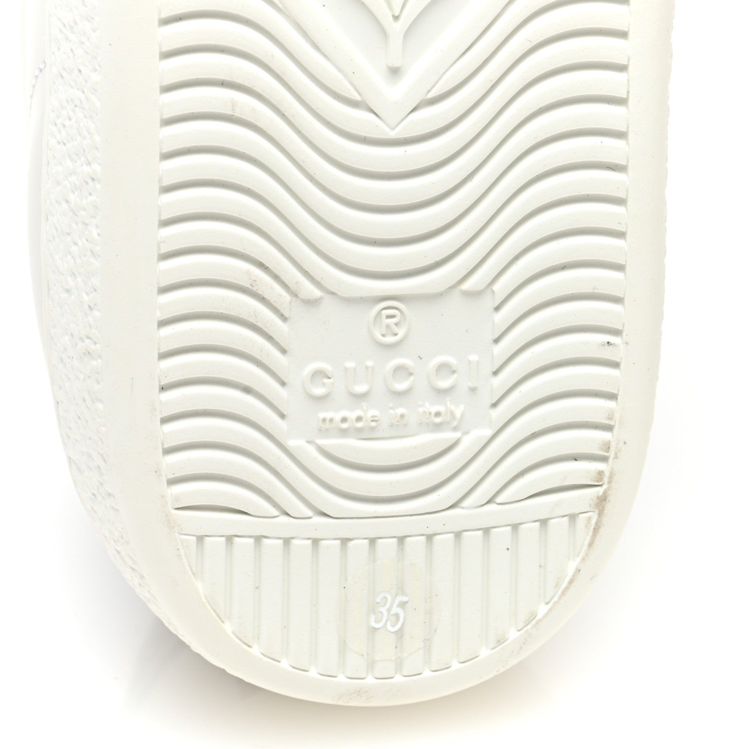 Gucci Calfskin Crocodile Web Womens Ace Sneakers 35 White Green 6 of 9