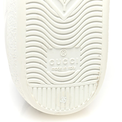 Gucci Calfskin Crocodile Web Womens Ace Sneakers 35 White Green 6 of 9