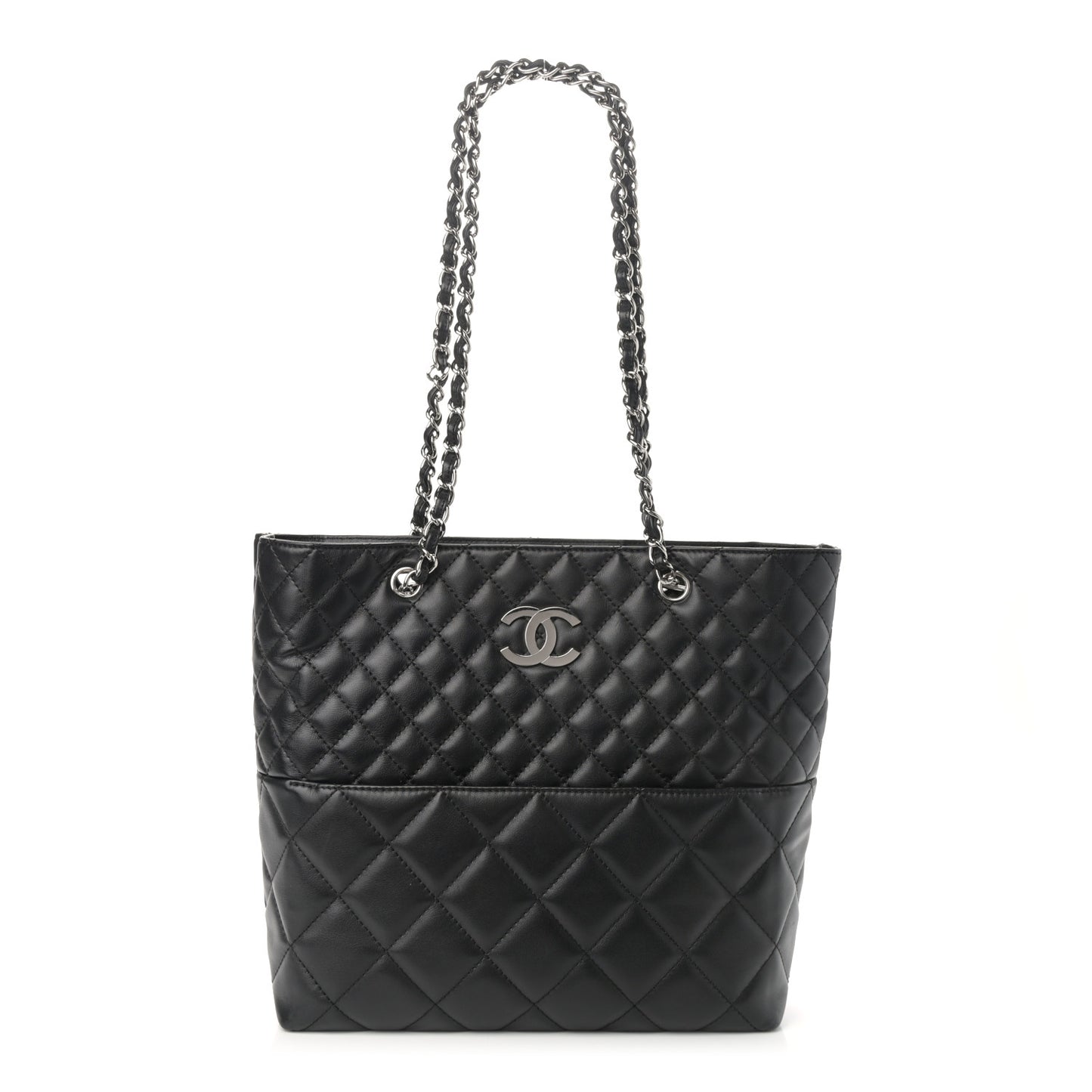 Calfskin Quilted In The Business North South Tote Black