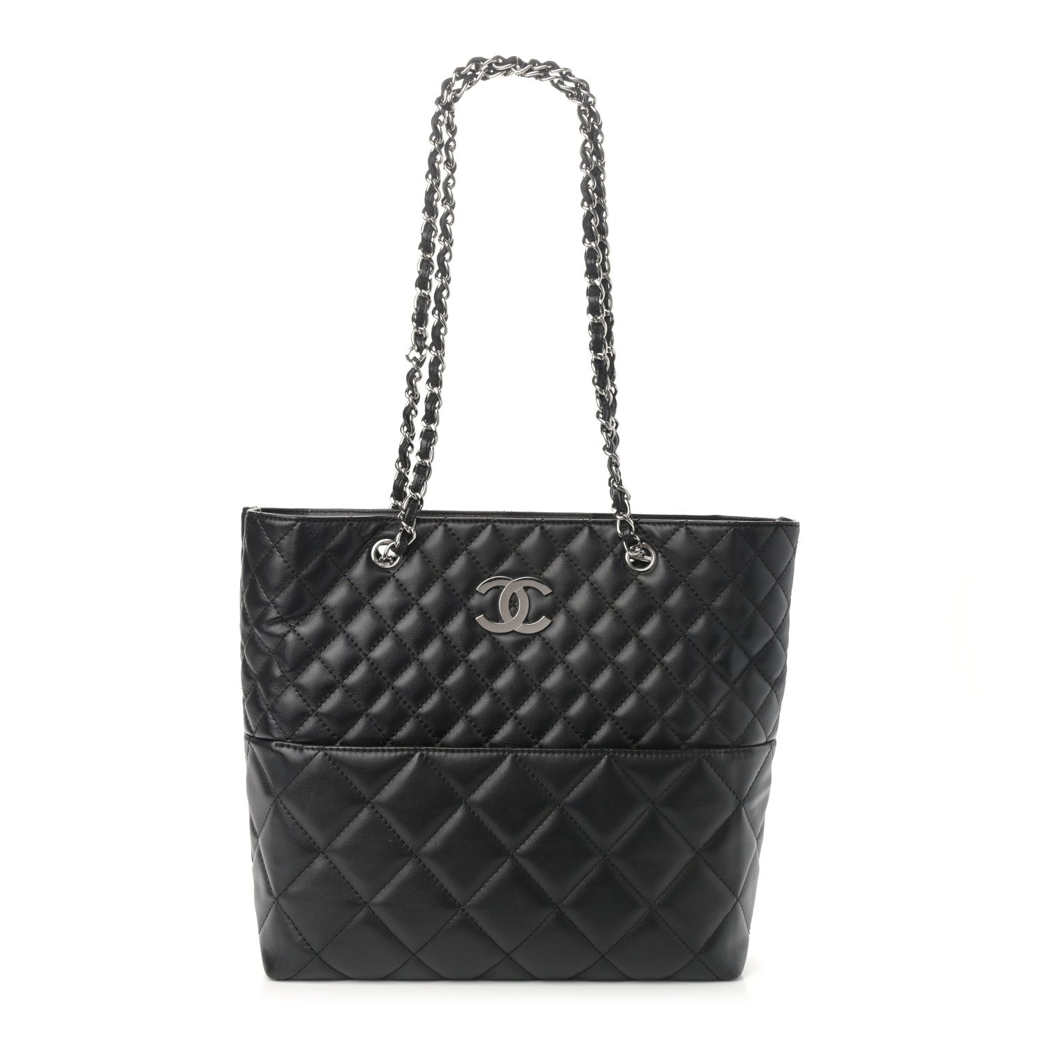 Chanel Calfskin Quilted In The Business North South Tote Black 1 of 10