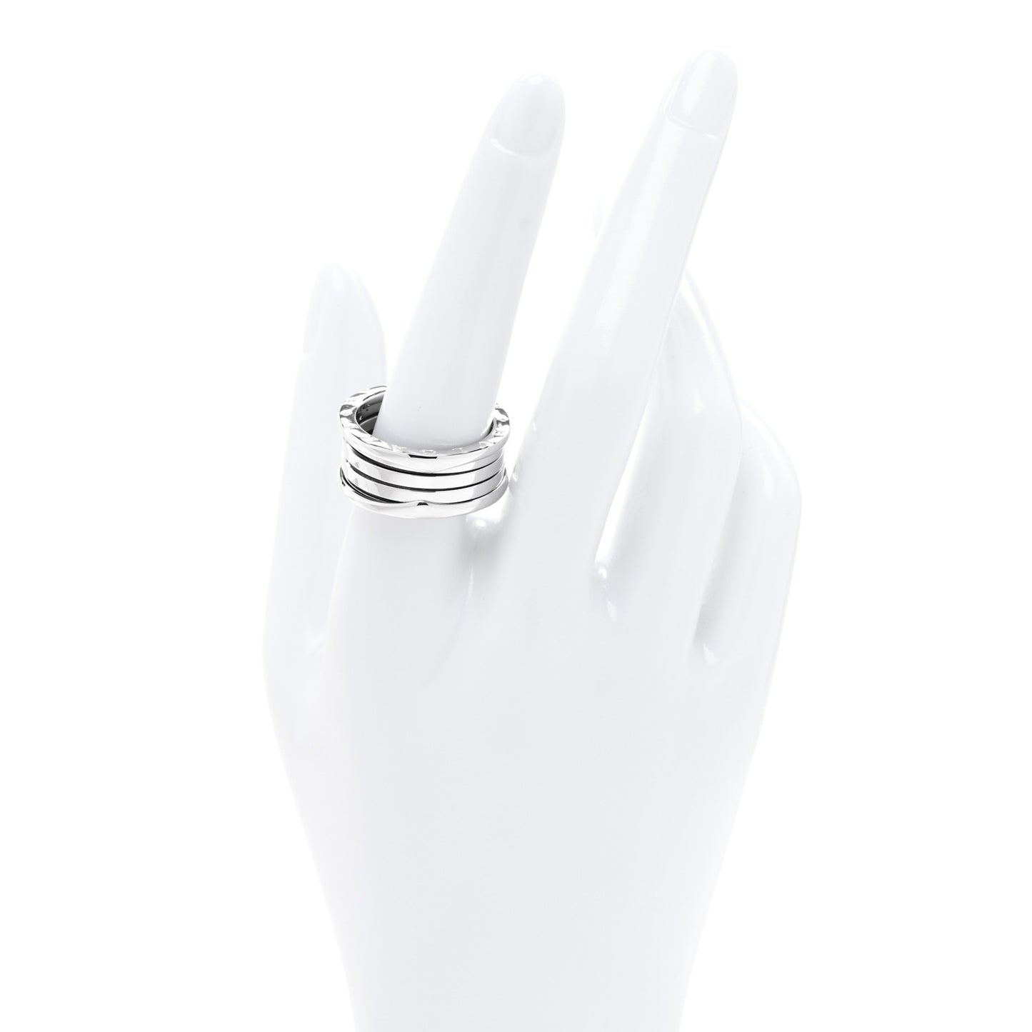 18K White Gold B.Zero1 Three-Band Ring 61 9.5