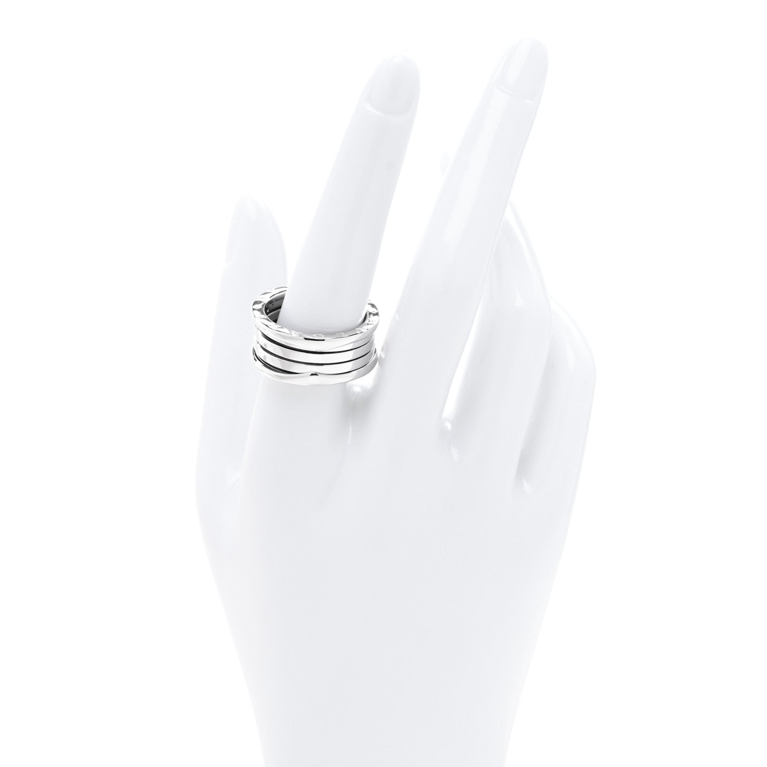 Bulgari 18K White Gold B.Zero1 Three-Band Ring 61 9.5 2 of 4
