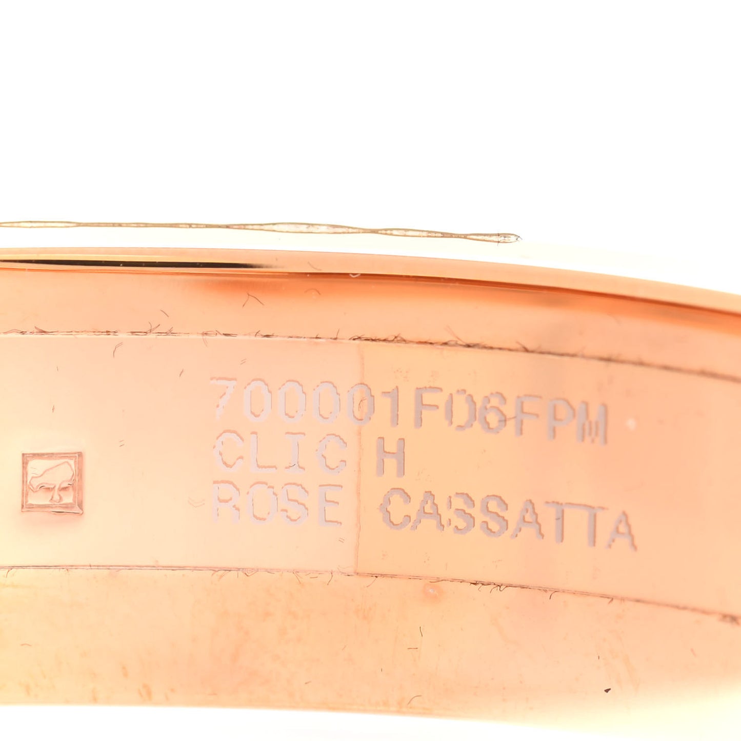 Enamel Narrow Clic Clac H Bracelet PM Rose Cassatta