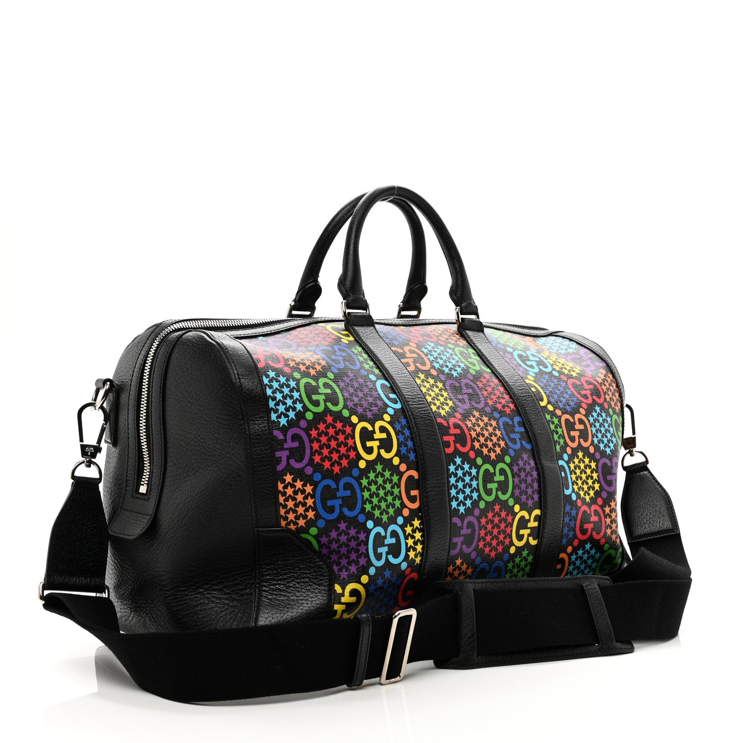 Gucci GG Supreme Monogram Psychedelic Duffle Bag Black Multicolor 2 of 11