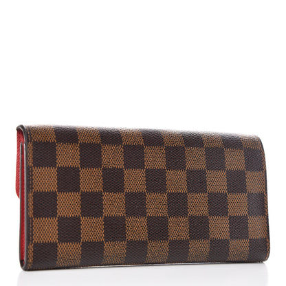 Louis Vuitton Damier Ebene Emilie Wallet Red 3 of 11