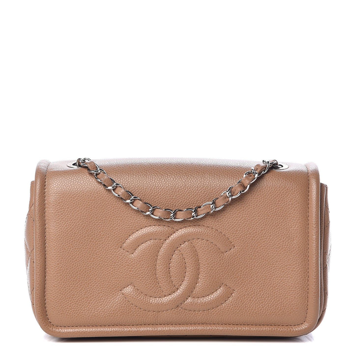 Caviar Medium Timeless CC Flap Beige