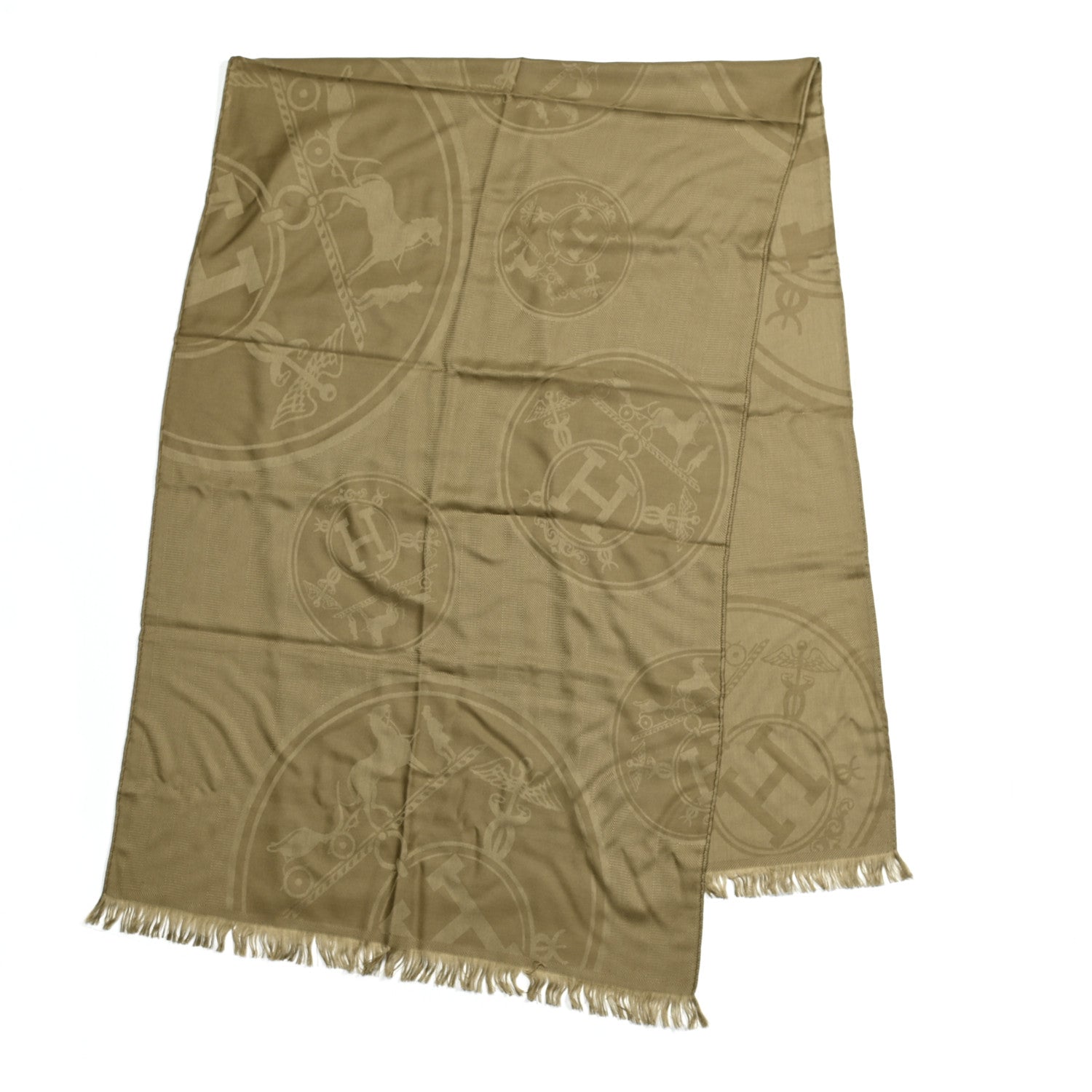 Hermes Cashmere Silk New Libris Confettis D'Ex Libris Stole Vert Army 2 of 4
