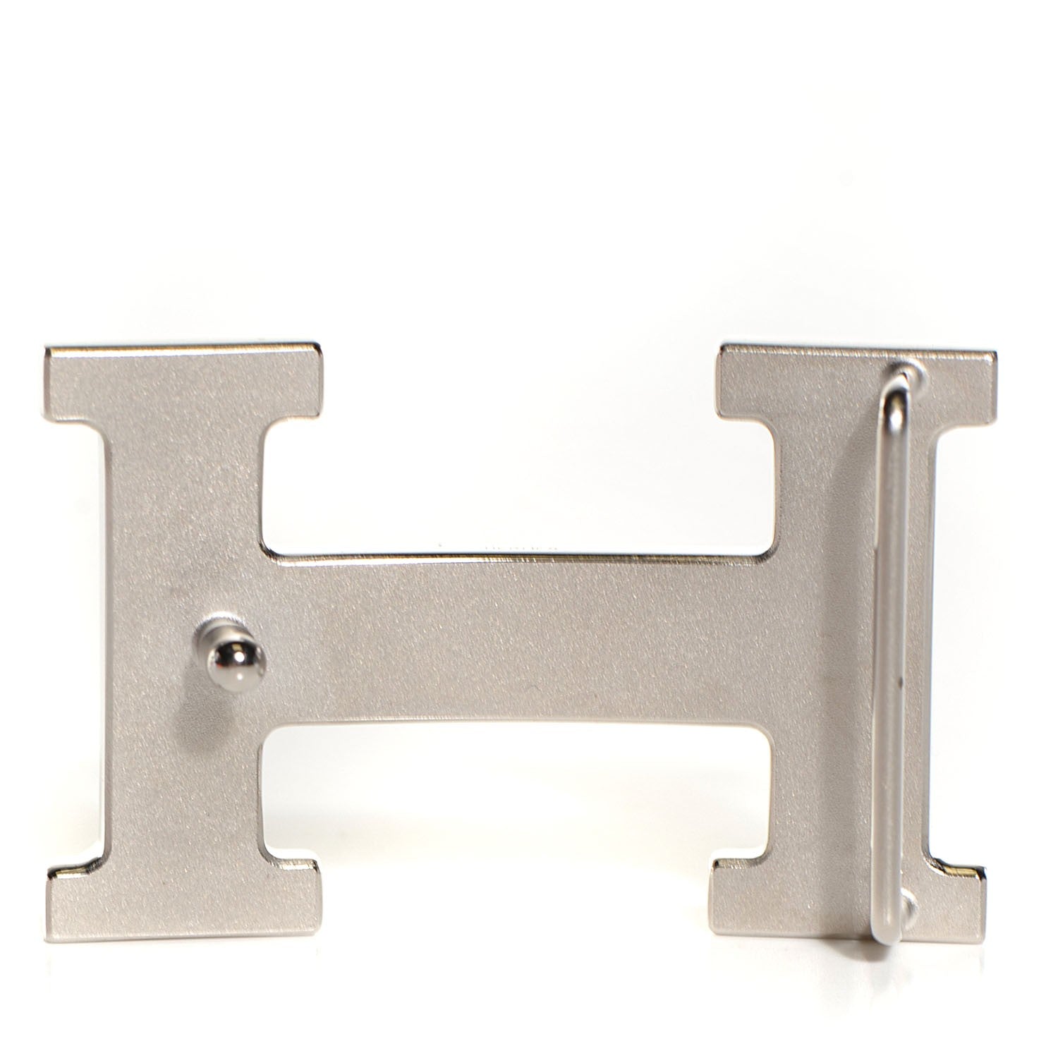 Hermes Palladium H Guilloche Belt Buckle Silver 3 of 5