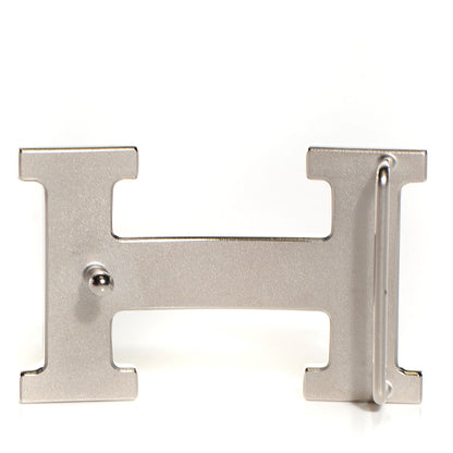 Hermes Palladium H Guilloche Belt Buckle Silver 3 of 5