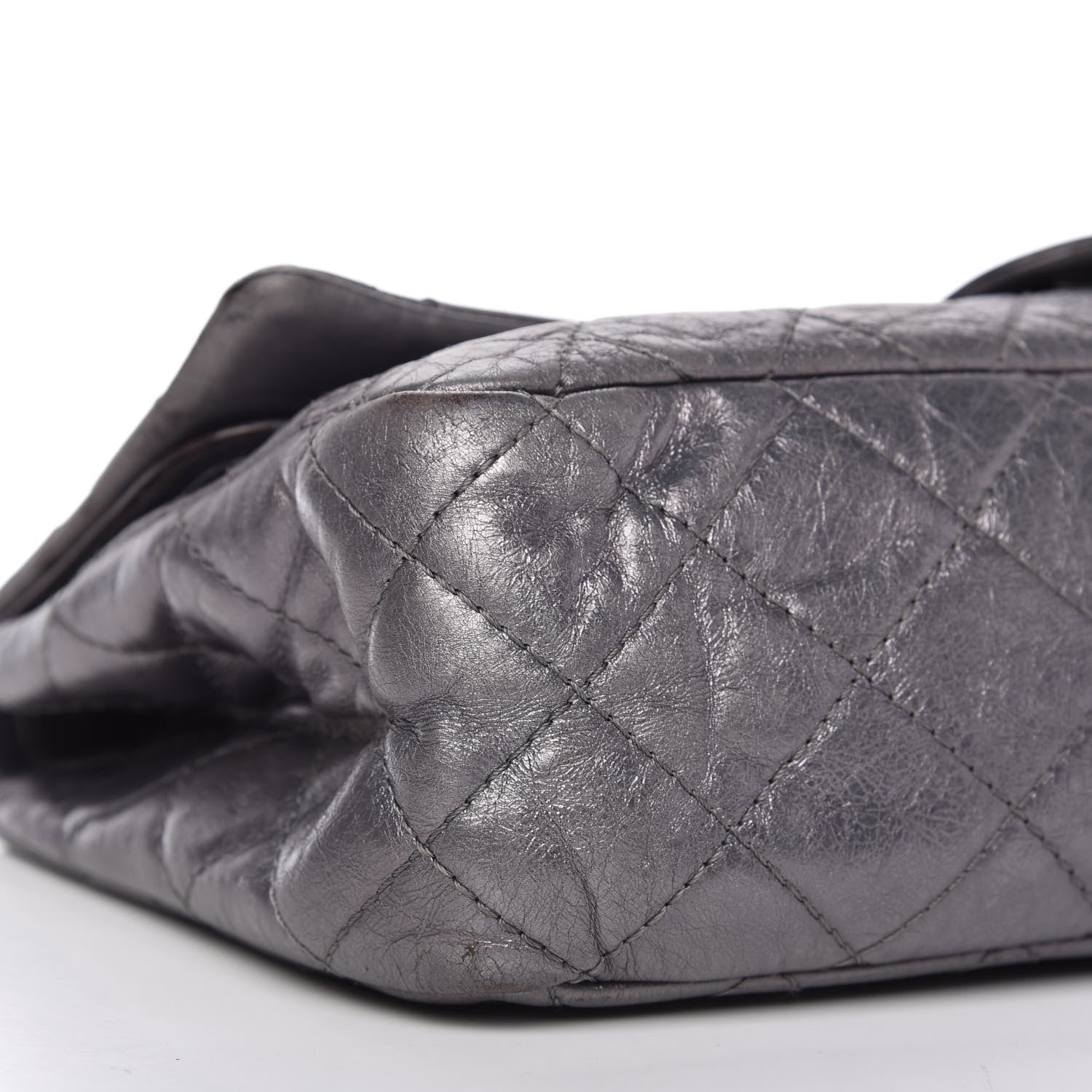 Chanel Metallic Aged Calfskin Quilted 2.55 Reissue 226 Flap Dark Silver 6 of 13
