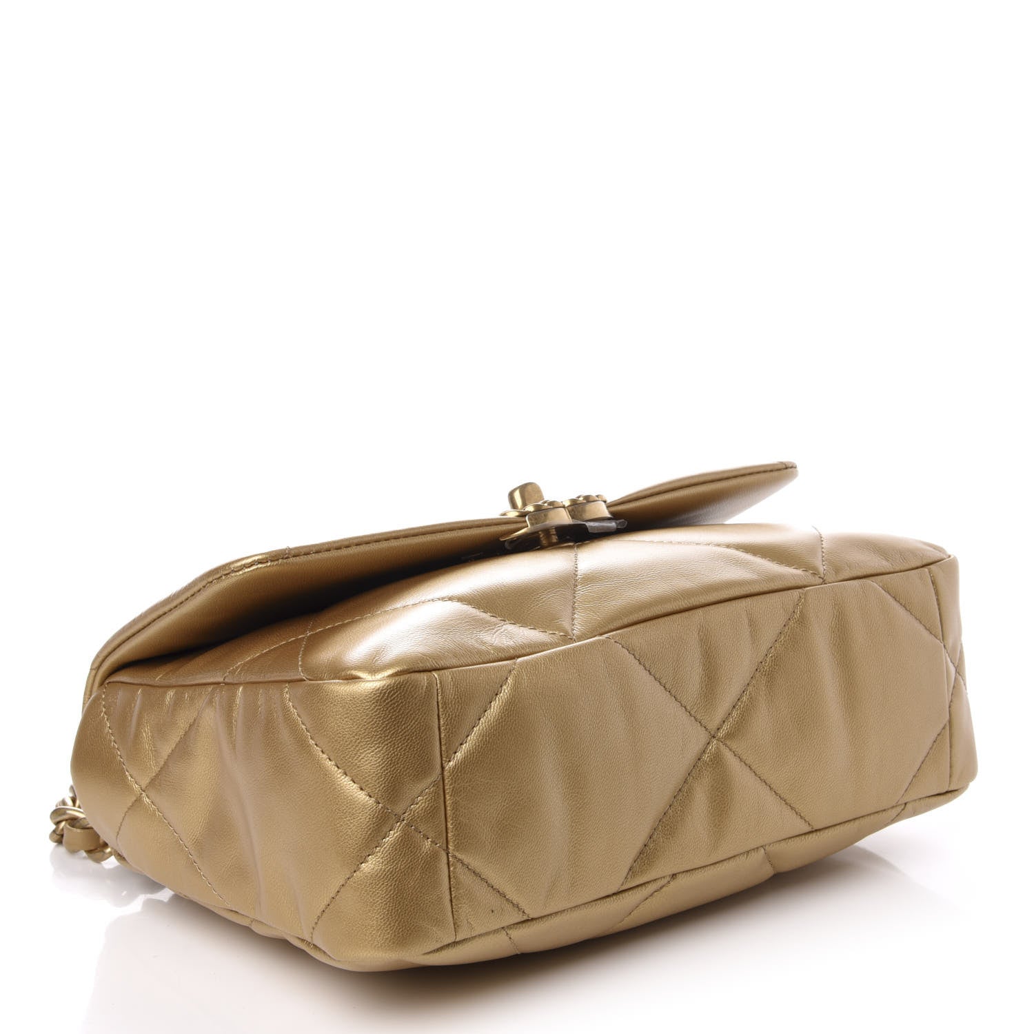 Chanel Metallic Goatskin Quilted Medium 19 Flap Gold 4 of 9