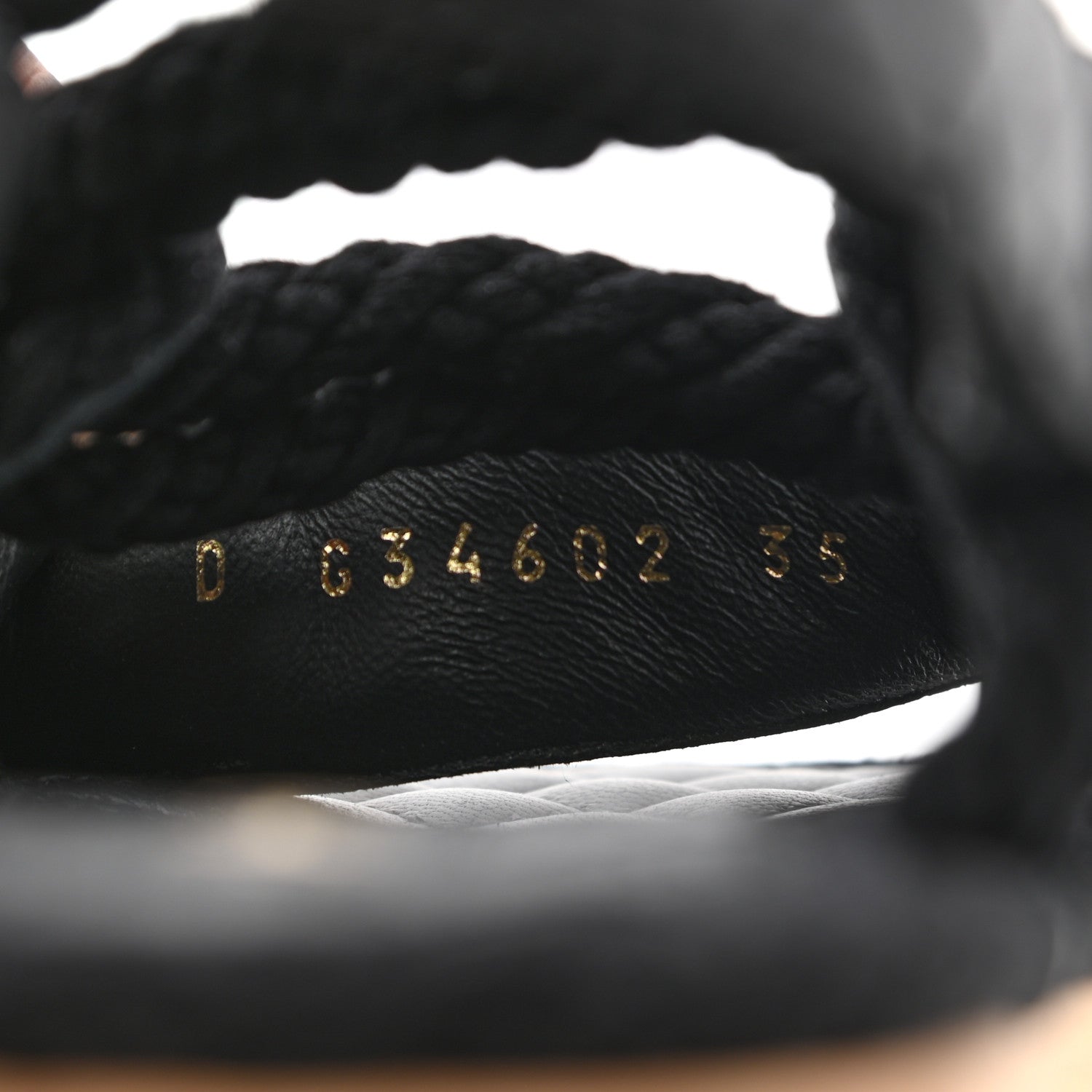 Chanel Cord Lambskin Quilted Logo Sandals 35 Black 8 of 9