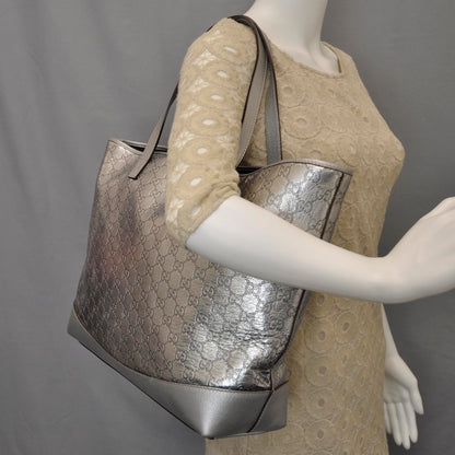 Gucci Guccissima Large Tote Silver 2 of 9