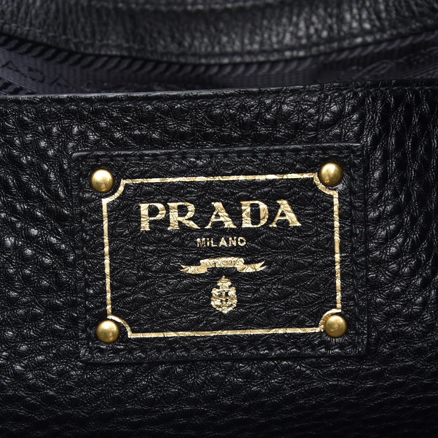 Prada Vitello Daino Side Zip Tote Black 6 of 7