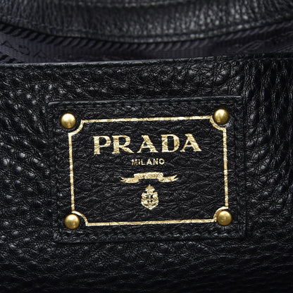 Prada Vitello Daino Side Zip Tote Black 6 of 7