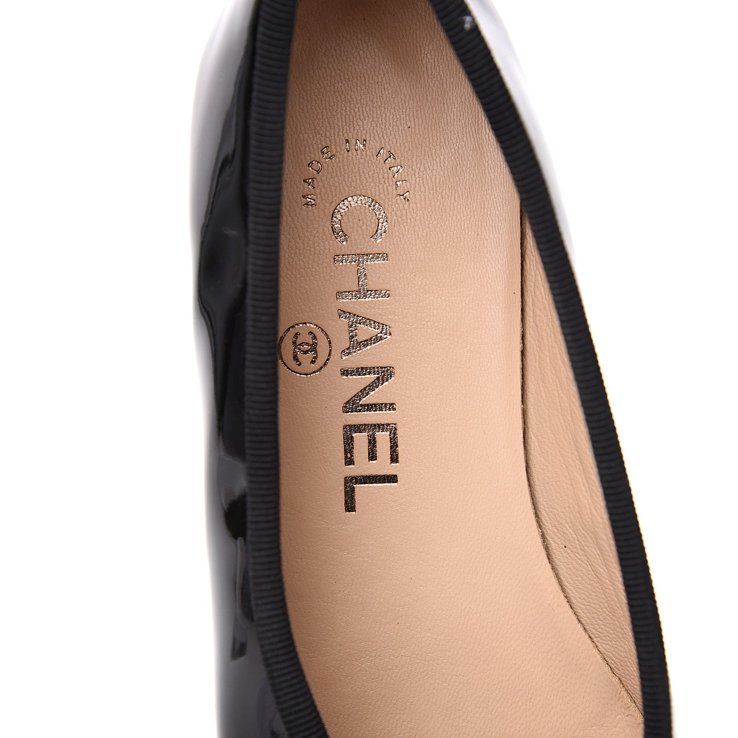 Chanel Patent CC Cap Toe Ballerina Flats 35.5 Black 5 of 8