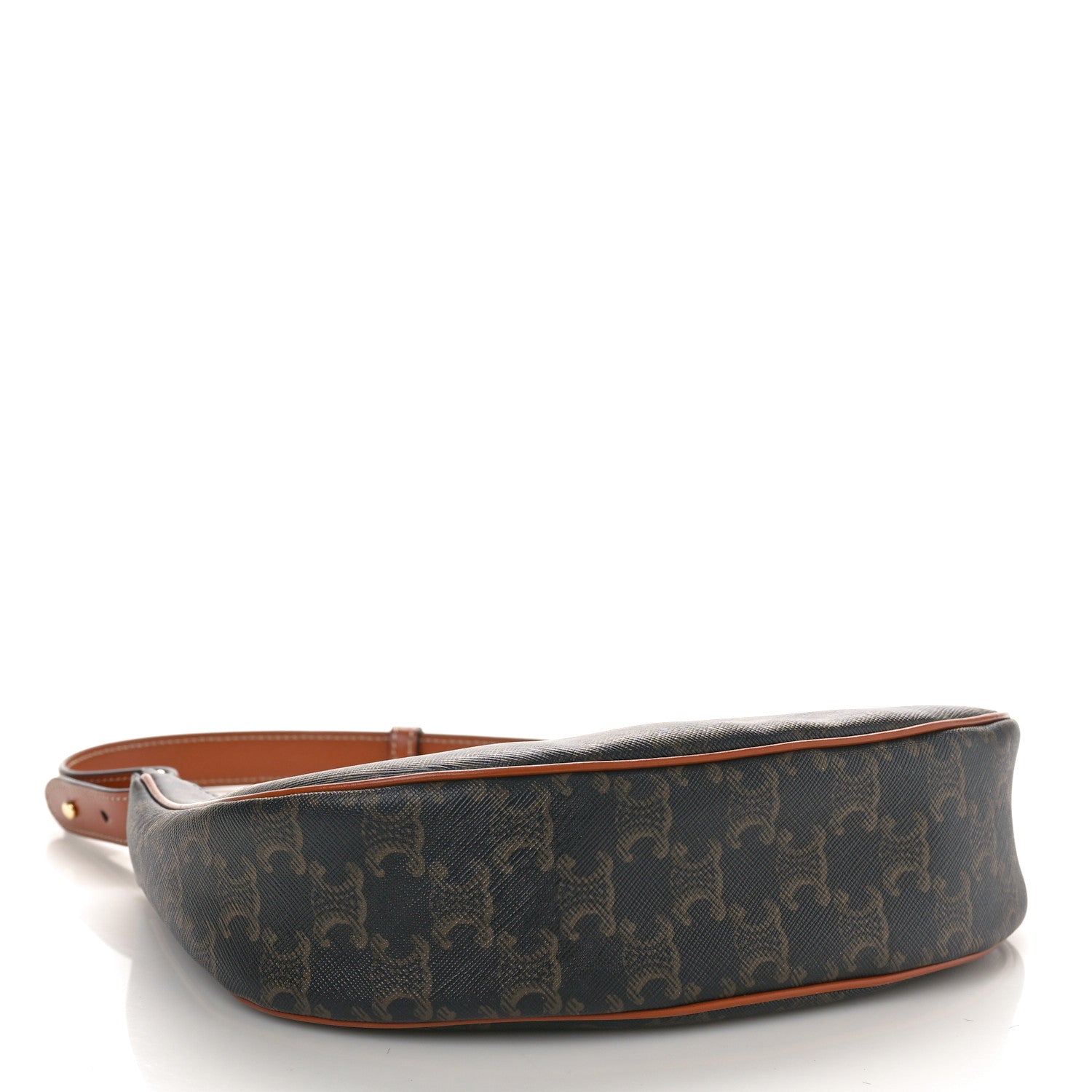 Celine Triomphe Canvas Calfskin Ava Shoulder Bag Tan 4 of 9