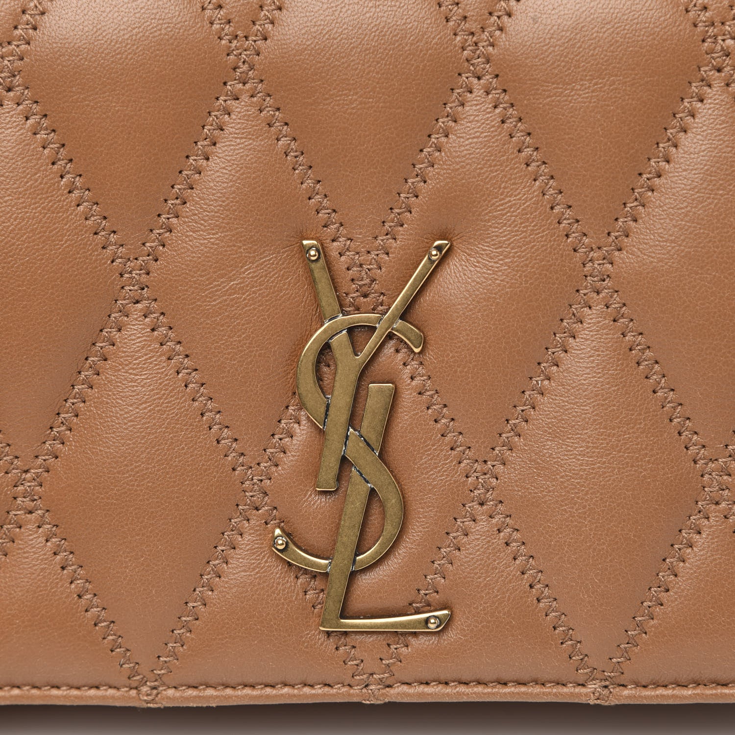Saint Laurent Lambskin Diamond Quilted Angie Chain Bag Tan 11 of 13