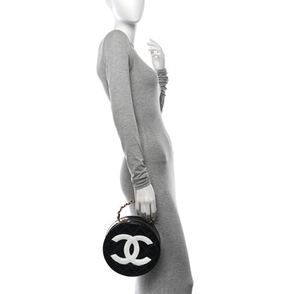 Chanel Patent CC Round Vanity Case Black 2 of 11