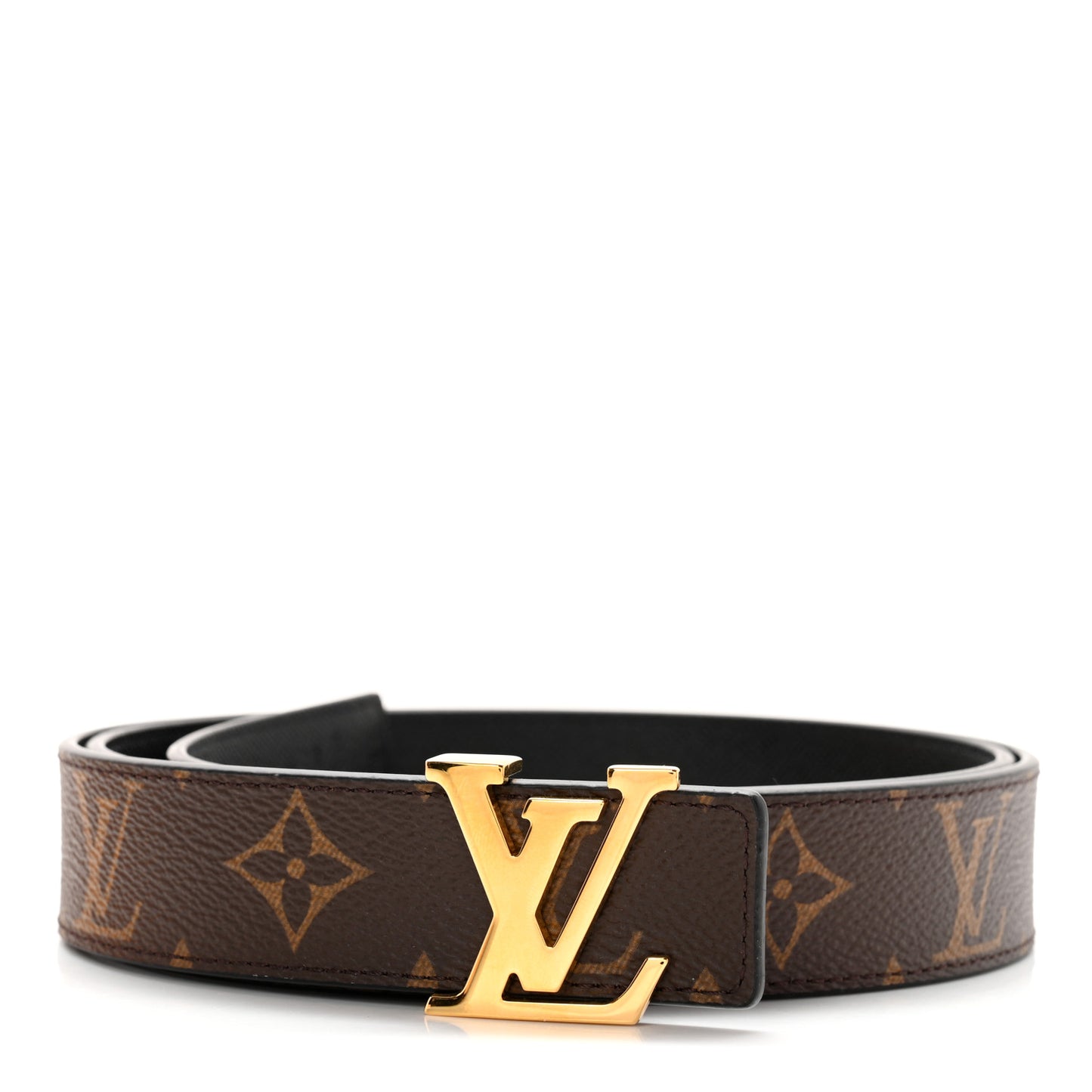 Calfskin Monogram 30mm LV Initiales Reversible Belt 95 38 Black