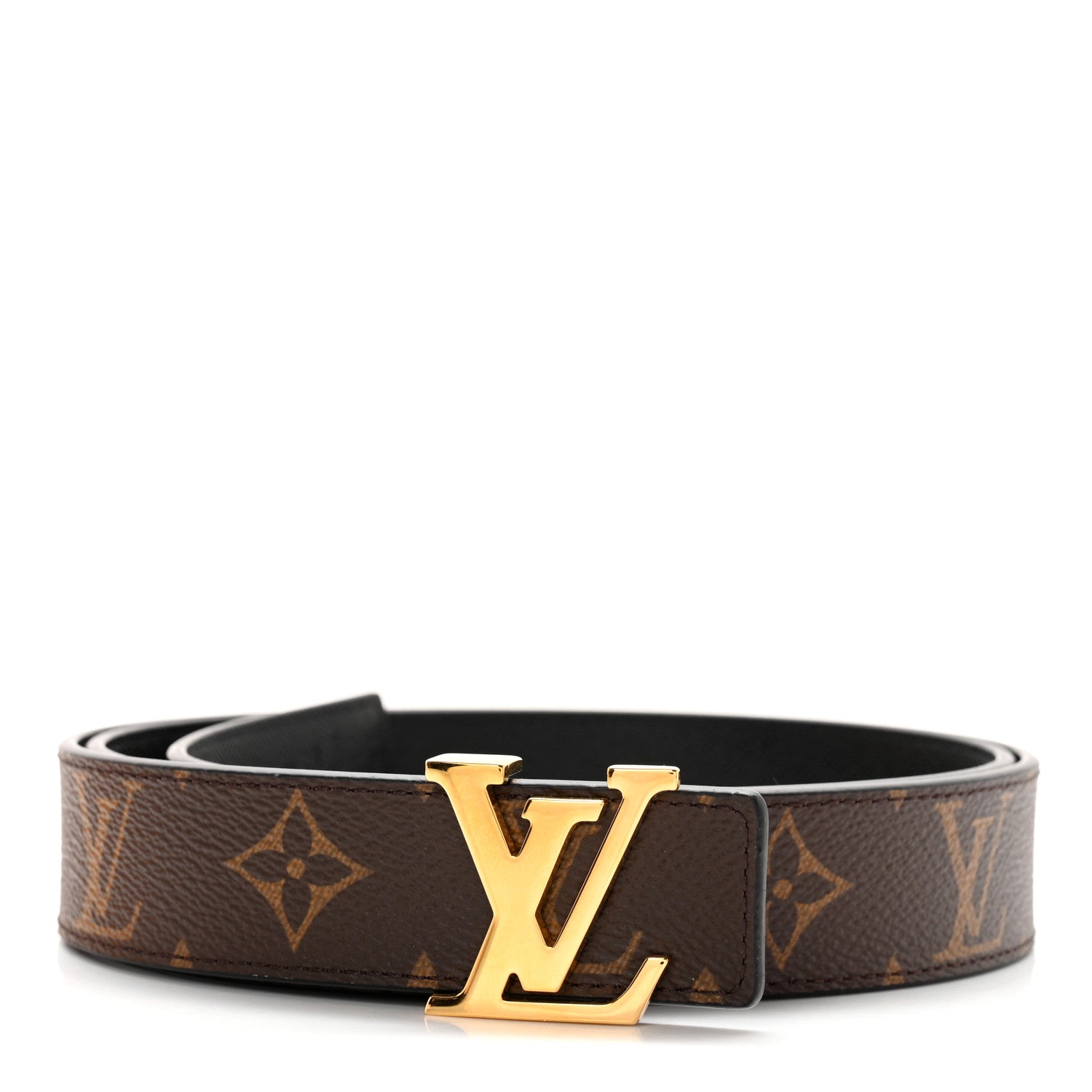 Louis Vuitton Calfskin Monogram 30mm LV Initiales Reversible Belt 95 38 Black 2 of 9
