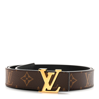 Louis Vuitton Calfskin Monogram 30mm LV Initiales Reversible Belt 95 38 Black 2 of 9