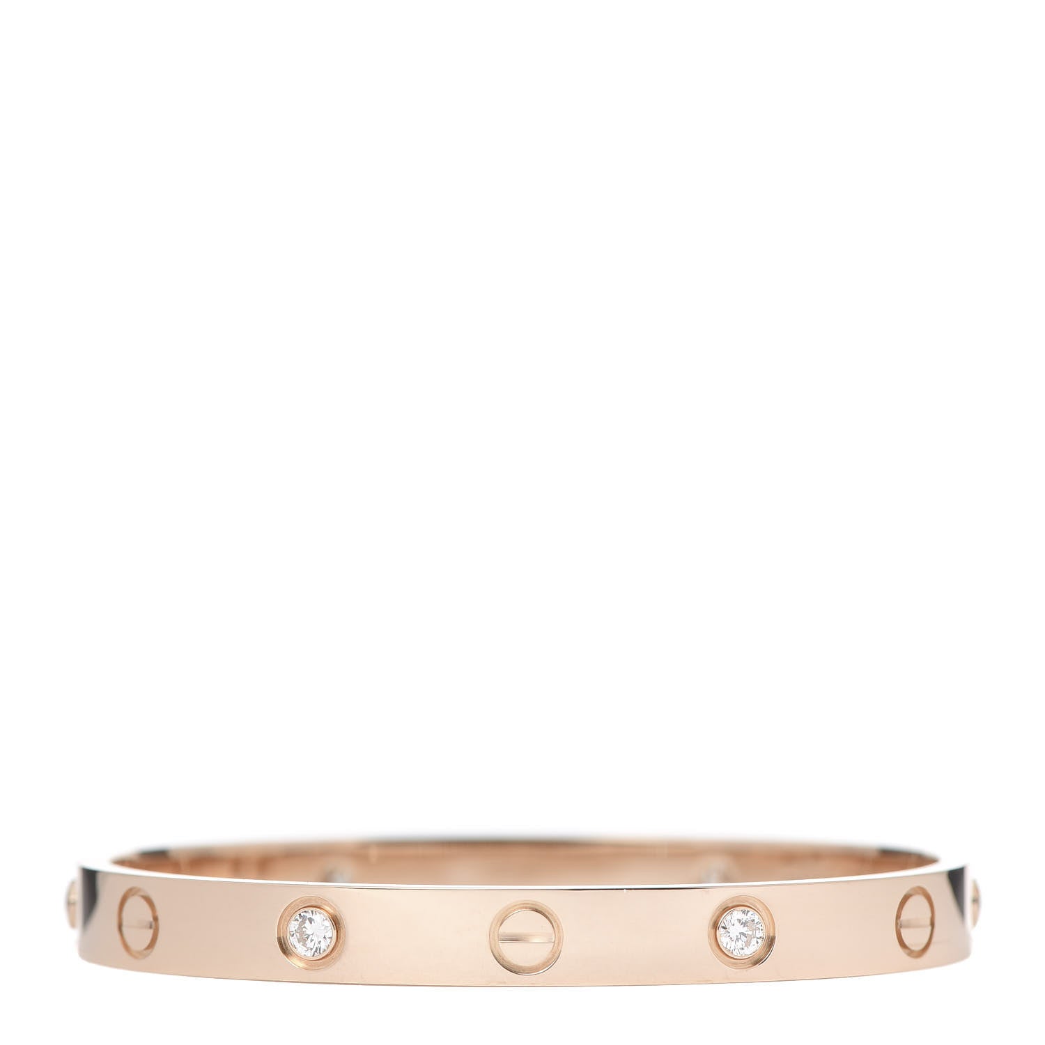 Cartier 18K Pink Gold 4 Diamond LOVE Bracelet 16 1 of 7