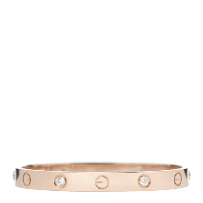 Cartier 18K Pink Gold 4 Diamond LOVE Bracelet 16 1 of 7