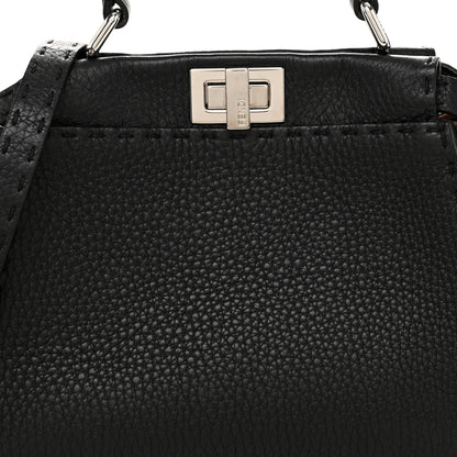 Fendi Cuoio Romano Selleria Bi-Color Mini Peekaboo Iconic Satchel Black Mou 8 of 11