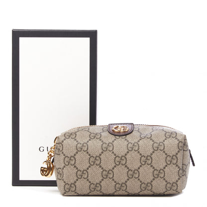 Gucci Soft GG Supreme Monogram Calfskin Small Ophidia Cosmetic Case Beige Ebony New Acero 7 of 9