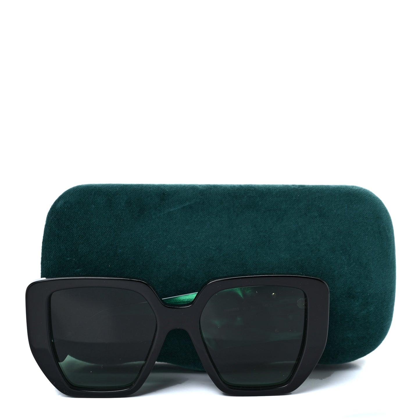 Acetate Square Frame Sunglasses GG0956S Green Black