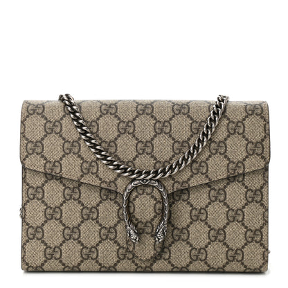 Gucci GG Supreme Monogram Mini Dionysus Chain Wallet Beige Taupe 1 of 9