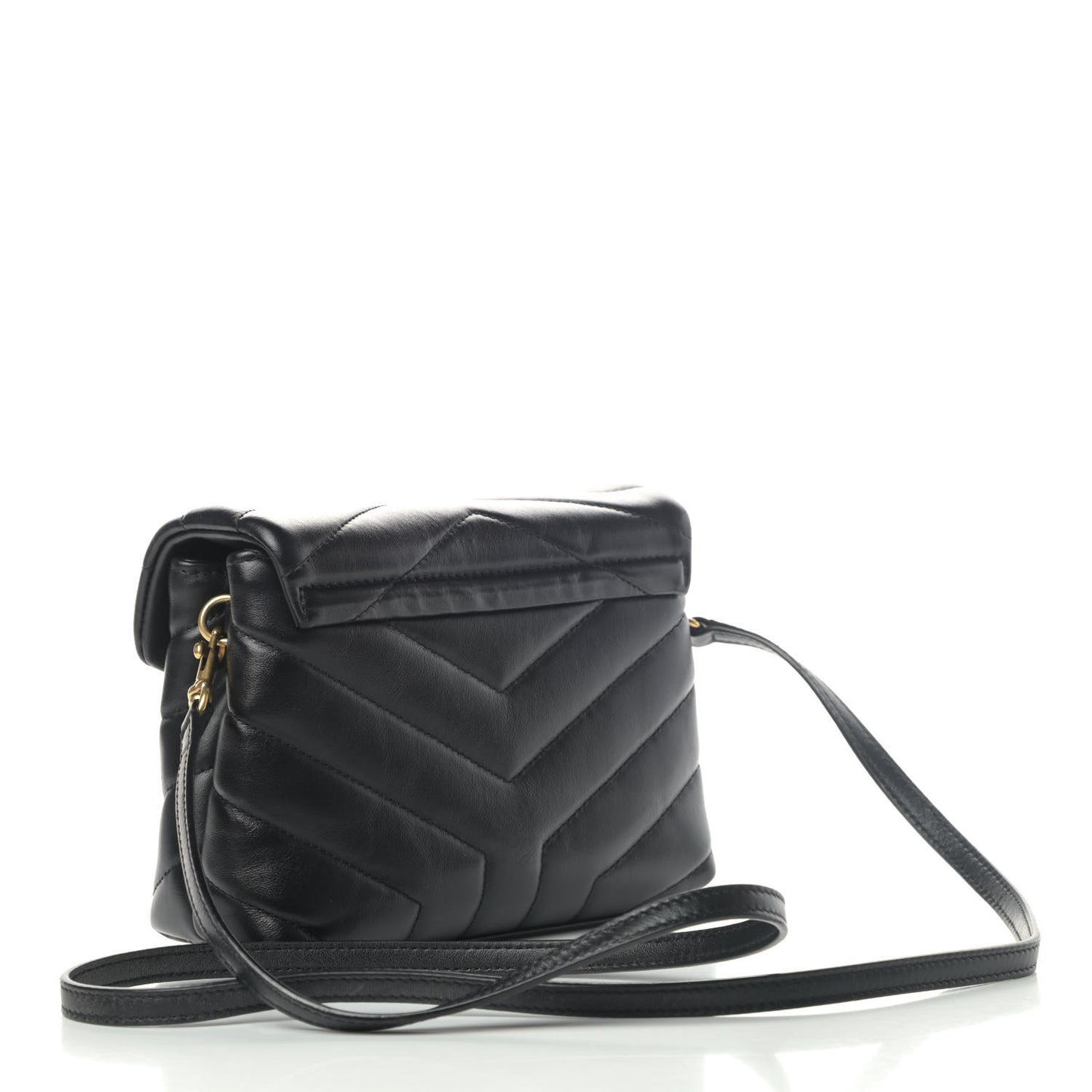 Calfskin Y Quilted Monogram Toy Loulou Crossbody Bag Black