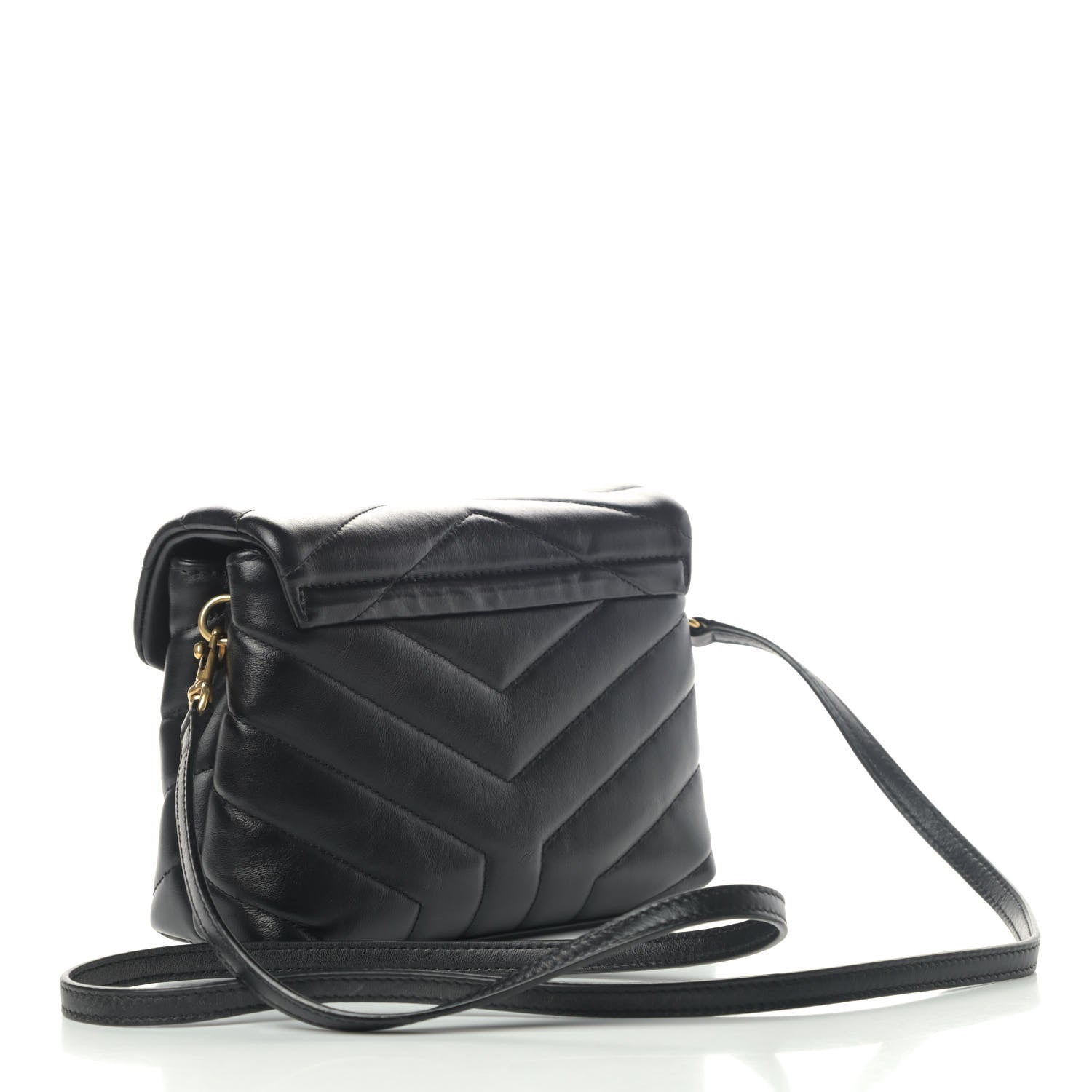 Saint Laurent Calfskin Y Quilted Monogram Toy Loulou Crossbody Bag Black 2 of 4