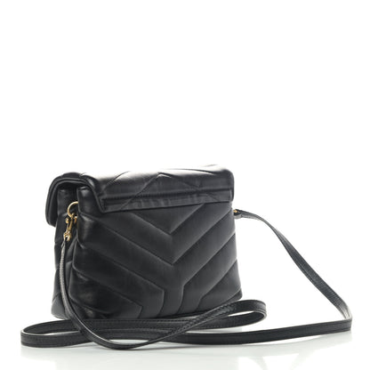 Saint Laurent Calfskin Y Quilted Monogram Toy Loulou Crossbody Bag Black 2 of 4