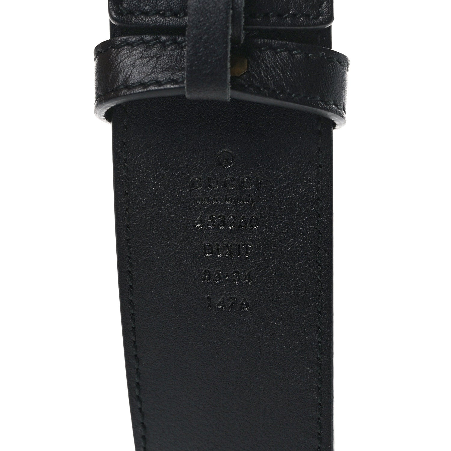 Gucci Moon Calfskin Pearl Double G 40mm Belt 85 34 Black Cream 3 of 4