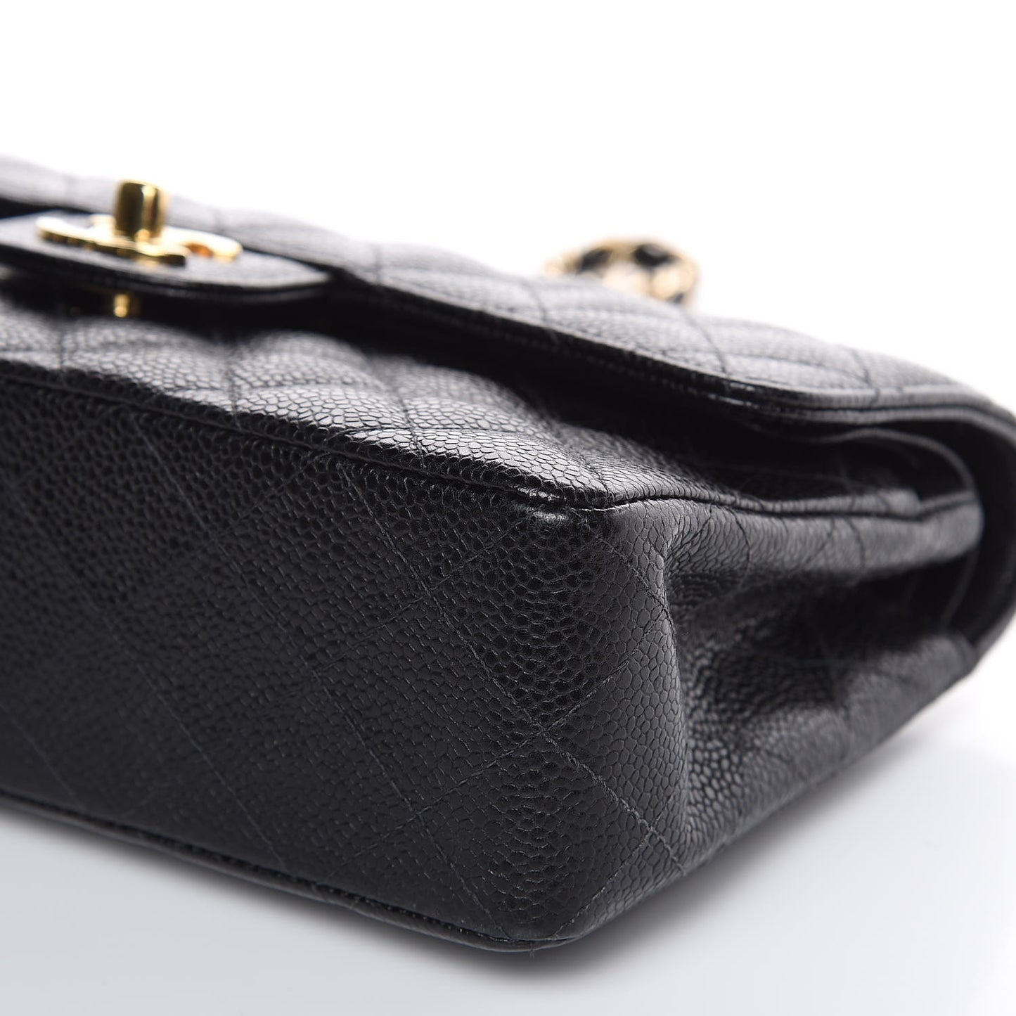 Caviar Quilted Small Double Flap Black