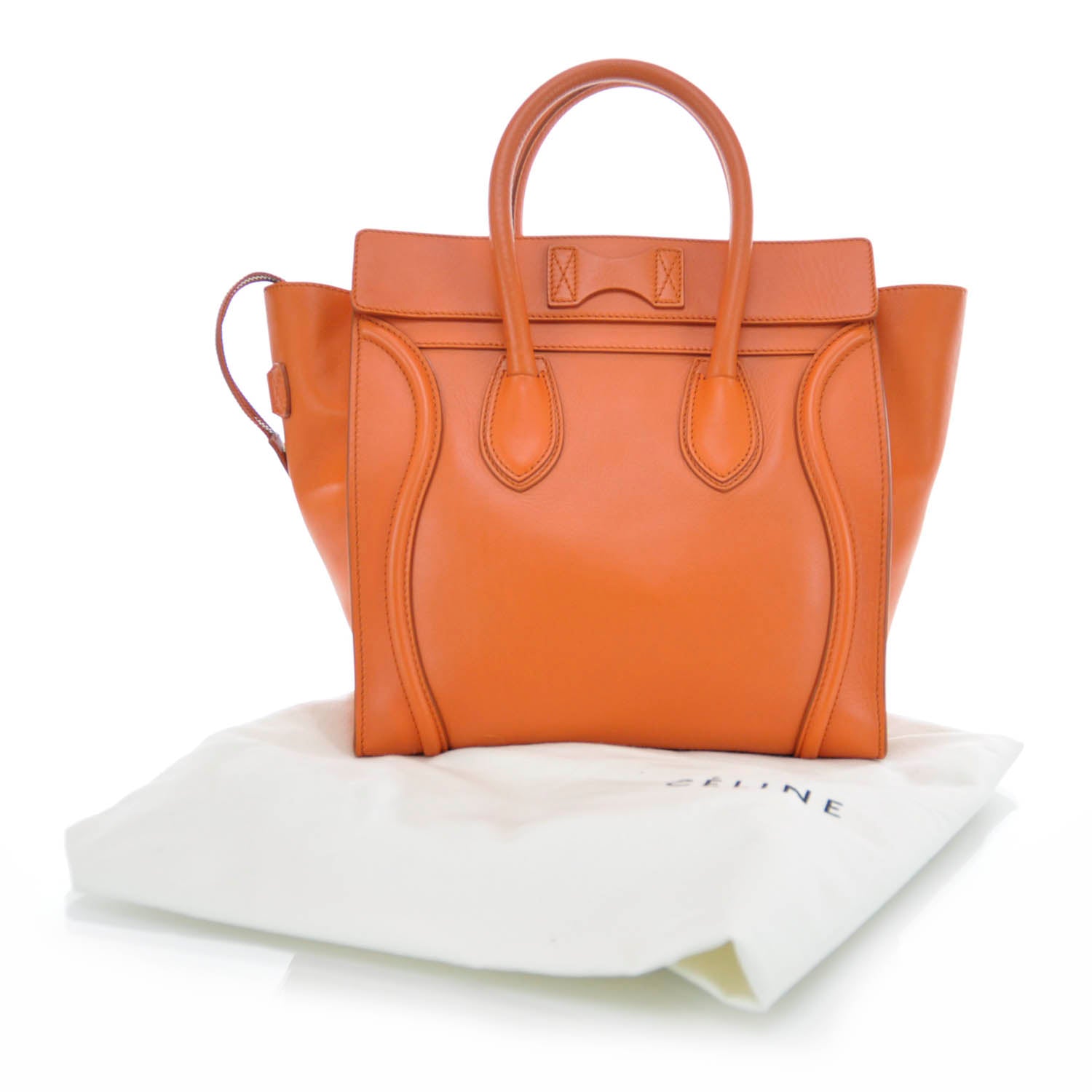Celine Smooth Calfskin Mini Luggage Orange 3 of 10